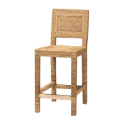 bali & pari Anfield Modern Bohemian Natural Seagrass and Mahogany Wood Counter Stool Baxton Studio restaurant furniture, hotel furniture, commercial furniture, wholesale bar furniture, wholesale counter stools, classic counter stools